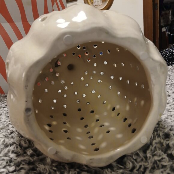 9" Tall Cut Out Ceramic Pumpkin Decoration/Candle Cover - Picture 7 of 10